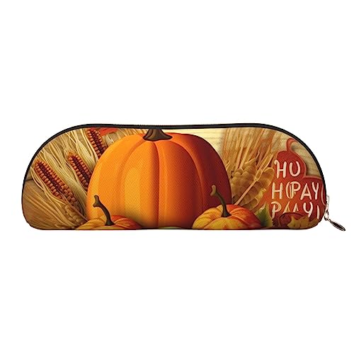 TOMPPY Happy Thanksgiving Bedrucktes Federmäppchen Stand Up Bleistift Beutel Kleine Bleistifthalter Fall Schreibwaren Organizer Make-up Tasche Mit Reißverschluss, gold, Einheitsgröße, modisch von TOMPPY