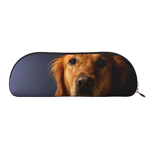 TOMPPY Hübsches Golden Retriever hübsches bedrucktes Federmäppchen Stehen Sie oben Bleistift Beutel Kleine Bleistifthalter Fall Schreibwaren Organizer Make-up Tasche Mit Reißverschluss, gold, von TOMPPY