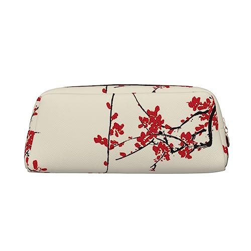 TOMPPY Japanische Blumen Kirschblüte Gedruckt Bleistift Fall Stand Up Bleistift Tasche Kleine Bleistifthalter Fall Schreibwaren Organizer Make-up Tasche Mit Reißverschluss, gold, Einheitsgröße, von TOMPPY