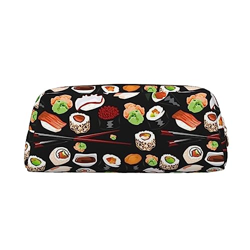 TOMPPY Japanisches Sushi-Federmäppchen, schwarz, bedruckt, Stand-Up-Bleistift-Beutel, kleiner Bleistift-Halter, Schreibwaren-Organizer, Make-up-Tasche mit Reißverschluss, gold, Einheitsgröße, von TOMPPY