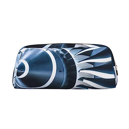 TOMPPY Jet Engine Bedrucktes Federmäppchen Stand Up Pencil Pouch Kleine Bleistifthalter Fall Schreibwaren Organizer Make-up-Tasche mit Reißverschluss, gold, Einheitsgröße, Make-up-Tasche von TOMPPY