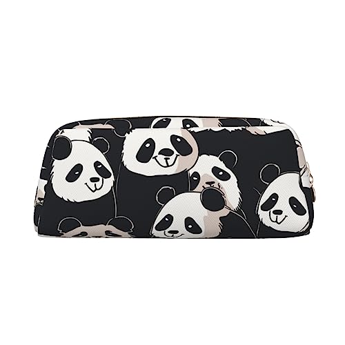 TOMPPY Niedliches Panda-bedrucktes Federmäppchen Steh-Bleistift-Beutel-kleiner Bleistift-Halter-Kasten-Schreibwaren-Organisator-Make-up-Tasche mit Reißverschluss, gold, Einheitsgröße, modisch von TOMPPY