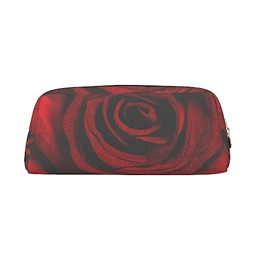 TOMPPY Rote Rose Gedruckt Bleistift Fall Stand Up Bleistift Beutel Kleine Bleistifthalter Fall Schreibwaren Organizer Make-up Tasche mit Reißverschluss, gold, Einheitsgröße, Make-up-Tasche von TOMPPY