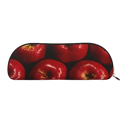 TOMPPY Roter Apfel Gedruckt Bleistift Fall Stehen Bis Bleistift Beutel Kleine Bleistift Halter Fall Schreibwaren Organizer Make-up Tasche Mit Reißverschluss, gold, Einheitsgröße, modisch von TOMPPY