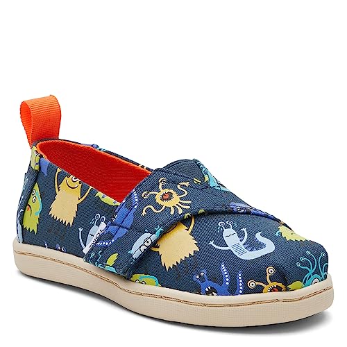 TOMS Classic Alpargata Flacher Slipper, Indigo Glow in Dark Monsters, 22 EU von TOMS