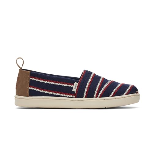 TOMS Classic Alpargata Flacher Slipper, Navy Woven Stripes, 36.5 EU von TOMS