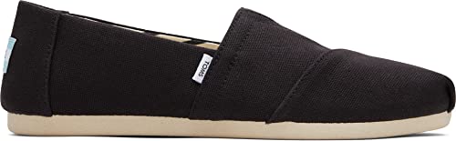 TOMS Alpargata Flacher Slipper, Black Wide Recycled Cotton Canvas von TOMS