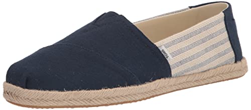 TOMS Damen Alpargata Rope Classic Flacher Slipper, Navy Stripes, 36.5 EU von TOMS