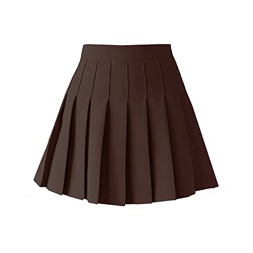TONCHENGSD Damen High Waist Plissee Mini Skirt Skater Tennisrock, dark coffee, Groß TONCHENGSD Damen High Waist Plissee Mini Skirt Skater Tennisrock, dark coffee, Groß von TONCHENGSD