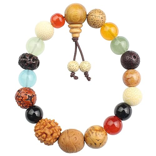 TONXX 18 Arten von Perlen, elastisches Seil, Unisex-Armbänder, verstellbar, natürliches Bodhi-Samen-Gebet, Zen-Yoga-Armbänder, DIY-Schmuck, Geschenk von TONXX