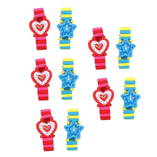 TOPPERFUN 10Stücke Holzspielzeug Uhr Lernspielzeug für Umweltfreundliche Armbanduhr Holz für Schulanfang Kreative Spielmomente TOPPERFUN 10Stücke Holzspielzeug Uhr Lernspielzeug für Umweltfreundliche Armbanduhr Holz für Schulanfang Kreative Spielmomente von TOPPERFUN