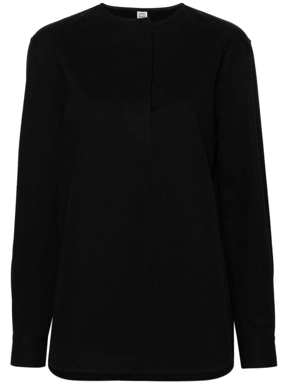 TOTEME Collarless twill shirt - Schwarz von TOTEME