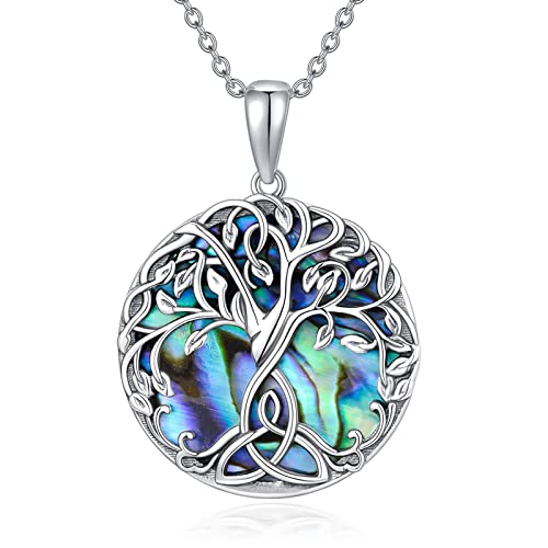 TOUPOP Baum des Lebens Halskette S925 Sterling Silber Keltische Stammbaum Anhänger für Damen Lebensbaum Schmuck mit Kette 18+2 inch Geburtstag Weihnachtstag für Frauen Geschenke für Mutter Schwester von TOUPOP