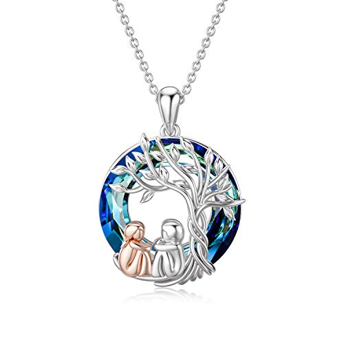 TOUPOP Sterling-Silber 925 Baum des Lebens Halskette für Frauen Schmuck für Schwester Meine Schwester Geburtstagsgeschenk von Schwestern Freundschaftskette Schwester Halskette Weihnachtsgeschenke von TOUPOP