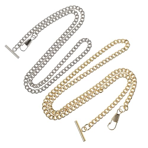 TOVINANNA 2Stücke Vintage Taschenuhr Kette Bar Hummerverschlüsse für Weste Retro Kette für Taschenuhren für Formelle und Lässige Anlässe TOVINANNA 2Stücke Vintage Taschenuhr Kette Bar Hummerverschlüsse für Weste Retro Kette für Taschenuhren für Formelle und Lässige Anlässe von TOVINANNA