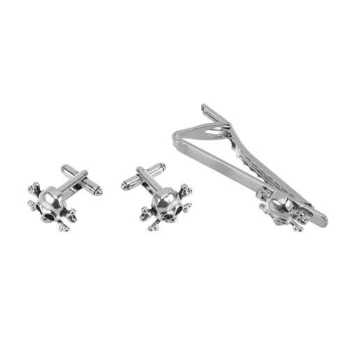 TOVINANNA 3stücke Teiliges Gothic Skull Set Krawattenclip Und Manschettenknöpfen Für Stilvolle Accessoires Für Hochzeiten Partys Und Alltag Handpoliert Und Langlebig TOVINANNA 3stücke Teiliges Gothic Skull Set Krawattenclip Und Manschettenknöpfen Für Stilvolle Accessoires Für Hochzeiten Partys Und Alltag Handpoliert Und Langlebig von TOVINANNA