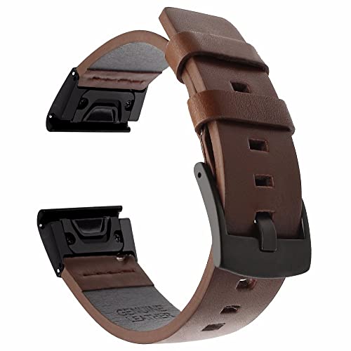 TPUOTI Quickfit Smartwatch-Armband für Garmin Fenix 7 7X 7S 5S 5 5X Plus 6S 6 6X Pro Epix Lederarmband, 20, 22, 26 mm, QuickFit 22mm, Achat von TPUOTI