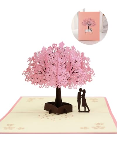 TPZORJX 1 Stück 3D-Hochzeitskarte- Pop-Up-3D-Hochzeitsgeschenk mit Umschlag, Geburtstagskarte, rosa Kirschblüten,Karte für Hochzeitstag,Valentinstag,Hochzeitseinladung TPZORJX 1 Stück 3D-Hochzeitskarte- Pop-Up-3D-Hochzeitsgeschenk mit Umschlag, Geburtstagskarte, rosa Kirschblüten,Karte für Hochzeitstag,Valentinstag,Hochzeitseinladung von TPZORJX