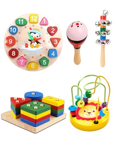 TPZORJX 5 Stück frühes Lernspielzeug für Babys, 5 in 1 Kinderpuzzle, Motorikspielzeug, Stapeltürme, Lernspielzeug aus Holz, Geschenke für 6 9 12 Monate 1 2 3 Jahre alt TPZORJX 5 Stück frühes Lernspielzeug für Babys, 5 in 1 Kinderpuzzle, Motorikspielzeug, Stapeltürme, Lernspielzeug aus Holz, Geschenke für 6 9 12 Monate 1 2 3 Jahre alt von TPZORJX