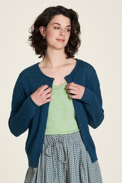 TRANQUILLO Taillierte Strickjacke aus kunstvoller Ajourspitze (S24A60) von TRANQUILLO