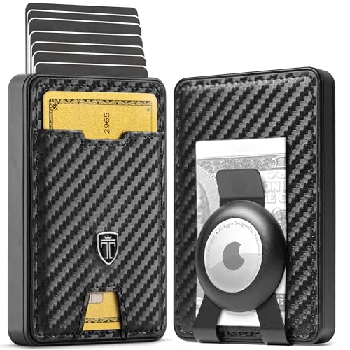 SWYPE Aluminium Slim Wallet mit AirTag Halter - Carbon Geldbörse Herren Klein RFID Schutz - Mini Geldbeutel Herren mit Geldklammer Kartenetui mit Geldspange Smart Portmonee Herren Portemonnaie Klein SWYPE Aluminium Slim Wallet mit AirTag Halter - Carbon Geldbörse Herren Klein RFID Schutz - Mini Geldbeutel Herren mit Geldklammer Kartenetui mit Geldspange Smart Portmonee Herren Portemonnaie Klein von TRAVANDO