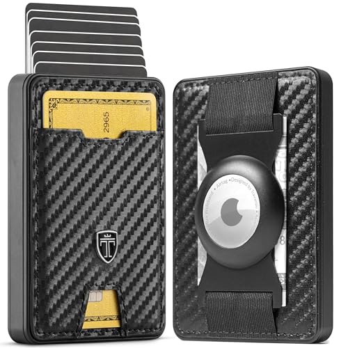 SWYPE Aluminium Slim Wallet mit AirTag Halter - Carbon Geldbörse Herren Klein RFID Schutz - Mini Geldbeutel Herren mit Geldklammer Kartenetui mit Geldspange Smart Portmonee Herren Portemonnaie Klein SWYPE Aluminium Slim Wallet mit AirTag Halter - Carbon Geldbörse Herren Klein RFID Schutz - Mini Geldbeutel Herren mit Geldklammer Kartenetui mit Geldspange Smart Portmonee Herren Portemonnaie Klein von TRAVANDO