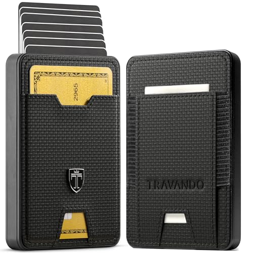 TRAVANDO Swype Slim Wallet für Herren, Metall, RFID-blockierend, Kartenetui, Schwarz & Schach, Swype Slim, Geldfach TRAVANDO Swype Slim Wallet für Herren, Metall, RFID-blockierend, Kartenetui, Schwarz & Schach, Swype Slim, Geldfach von TRAVANDO