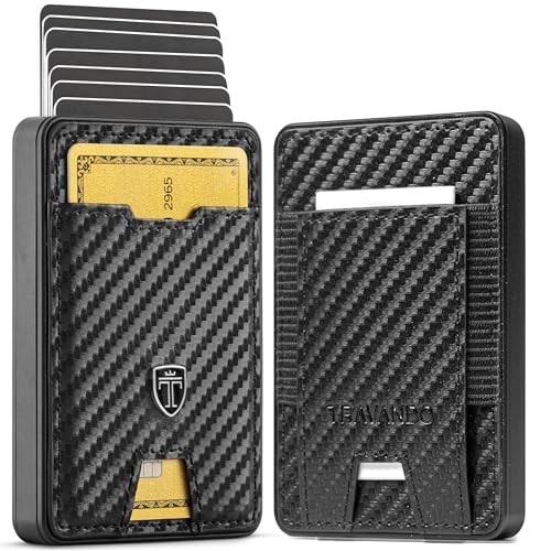 TRAVANDO SWYPE Aluminium Slim Wallet - Carbon Geldbörse Herren Klein mit RFID Schutz - Kleiner Mini Geldbeutel Herren mit Geldklammer - Kartenetui mit Geldspange (Geld-Fach, Carbon) TRAVANDO SWYPE Aluminium Slim Wallet - Carbon Geldbörse Herren Klein mit RFID Schutz - Kleiner Mini Geldbeutel Herren mit Geldklammer - Kartenetui mit Geldspange (Geld-Fach, Carbon) von TRAVANDO