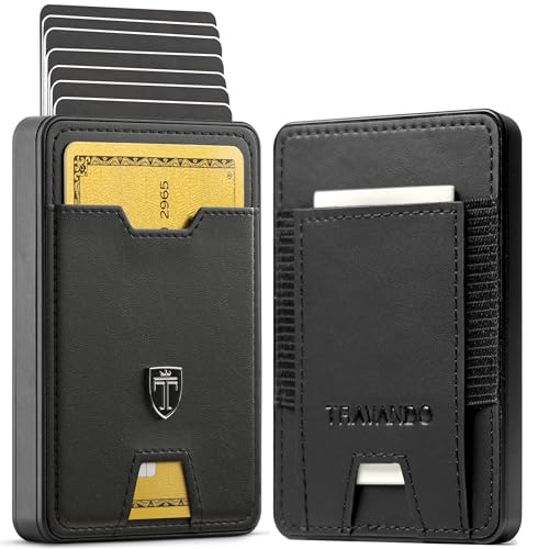 TRAVANDO Swype Slim Wallet für Herren, Metall, RFID-blockierend, Kartenetui, Schwarzes Echtleder, Swype Slim, Geldfach TRAVANDO Swype Slim Wallet für Herren, Metall, RFID-blockierend, Kartenetui, Schwarzes Echtleder, Swype Slim, Geldfach von TRAVANDO
