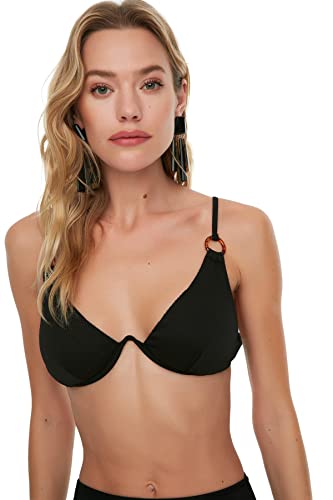 Trendyol Damen Accessoire Detaillierte Strukturierte Bikini-top Bikini Top, Schwarz, 34 EU von TRENDYOL