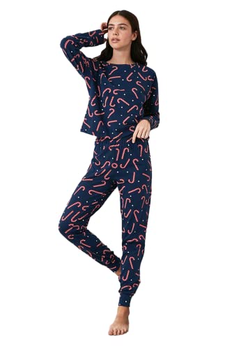 TRENDYOL Damen Unifarben Mitte Webstoff T-Shirt-Hose Pyjama Pajama Set, Mehrfarbig, L (2er Pack) von TRENDYOL