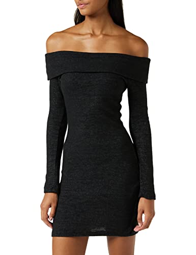 TRENDYOL Damen Woman Übergröße Midi A-Linie zweireihig Gestrickt Größen Kleid, Schwarz, L (40 EU) von TRENDYOL