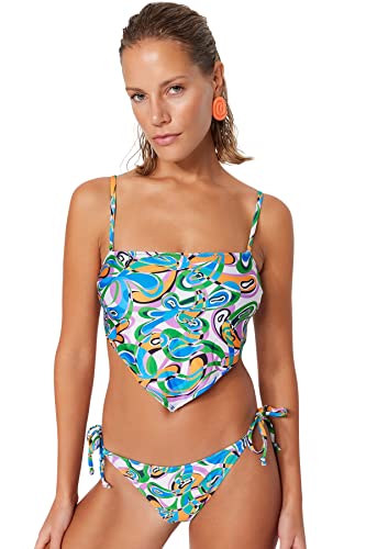 TRENDYOL Damen Women Regular Fit Bustier Woven Bikini Top Baby Badebekleidung, Flieder, 42 von TRENDYOL