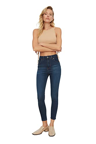 Trendyol, Navy LaCivert Hohe Taille Skinny Jeans, Navy, 38 von TRENDYOL