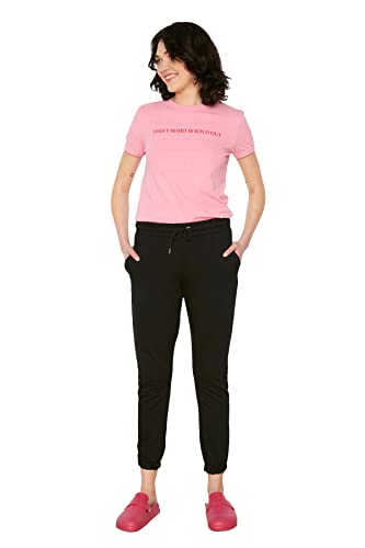 TRENDYOL Damen Black Basic Jogger Gestrickt Schlanker Trainingsanzug Sweatpants, Schwarz, M EU von TRENDYOL