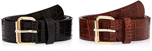 TRENDYOL Damen Multi-coloured 2-pack Kinked Women's Trendyol Multi colored 2 package buckled woman belt Multi Color , Mehrfarbig, M EU von TRENDYOL