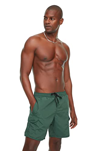 Trendyol Herren Beachwear Normal Waist Regular Swimming Shorts Baby Badebekleidung, Green, XL von TRENDYOL