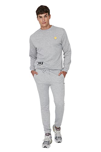 TRENDYOL Herren Trendyol Herren Mittlerer Bund Slim Jogginghose Sweatpants, Grau, M EU von TRENDYOL