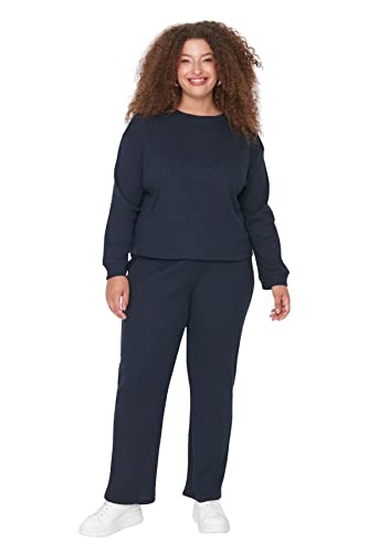 Trendyol Damen 2er-Pack Gerade Lange Ärmel Freizeitkleidung Regulär Pyjama-Set in Übergröße von TRENDYOL