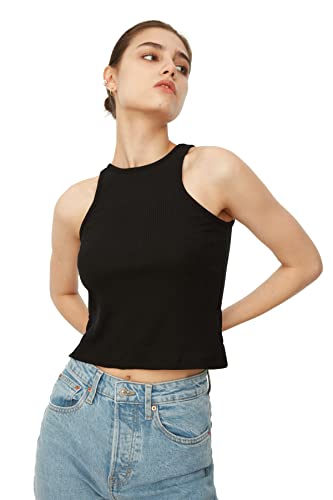 Trendyol Damen Camisole Knitted Athlete T Shirt, Schwarz, L EU von TRENDYOL