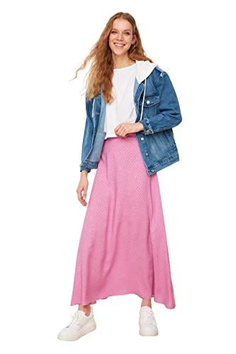 Trendyol Damen Damenrock, Maxi, A-Linie, normal, gewebt, bescheidener Rock, Flieder, 40 von TRENDYOL