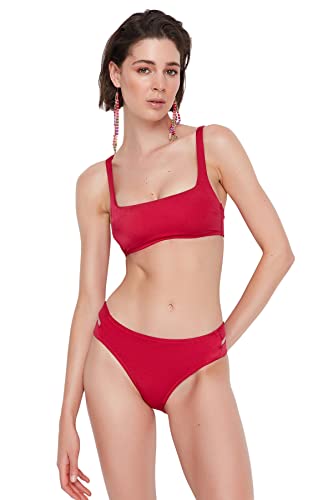 Trendyol Damen Detailed Bikini Cut-Out Baby Badebekleidung, granatrot, 42 von TRENDYOL