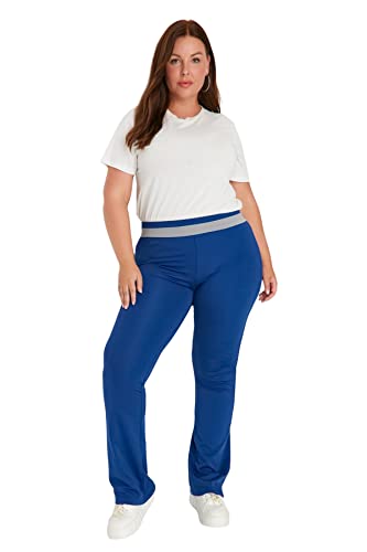 Trendyol Damen Regular Plus Size Sweatpants, Navy Blue, 4X-Large von TRENDYOL