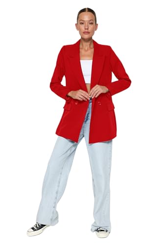 TRENDYOL Damen Bey Tket Blazer Trendyol Red classic jacket Red , Rot, 36 EU von TRENDYOL