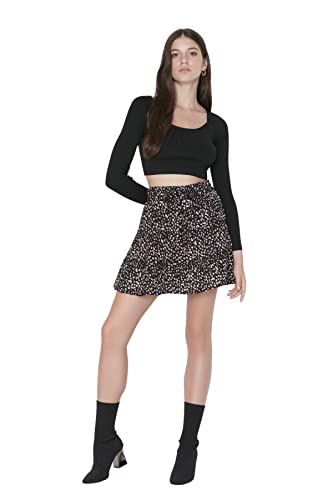 Trendyol Women's Damen Mini Smock-Kleid Skater Webstoff Rock Skirt, Schwarz, 40 Trendyol Women's Damen Mini Smock-Kleid Skater Webstoff Rock Skirt, Schwarz, 40 von TRENDYOL