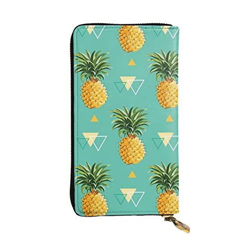 TRESILA Damen Leder Geldbörse Lange Geldbörse Handy Kartenhalter Fall Kreditkarte Geldbörse Münze Organizer Brieftasche für Frauen Herren – Videospiel Jungen, Tropische Frucht-Ananas, Einheitsgröße von TRESILA