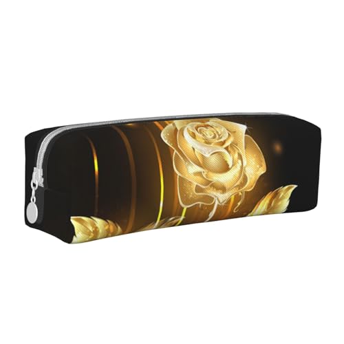 TRESILA Leder-Federmäppchen mit Reißverschluss, Stifteetui, Organizer, langlebig, Schreibwaren-Organizer, Bleistifttasche/Lotusblume, Gold Rose Floral, Einheitsgröße, Taschen-Organizer von TRESILA