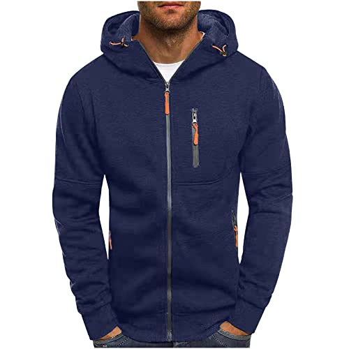 Angebote des tages heute Sweatjacke Herren Kapuzenjacke Hoodie Jacke mit Reißverschluss Einfarbig Sportjacke Kapuze Sweatshirt Kordelzug Herbst Winter Kapuzenpullover Leichte Mantel Männer von TRIGLICOLEUM