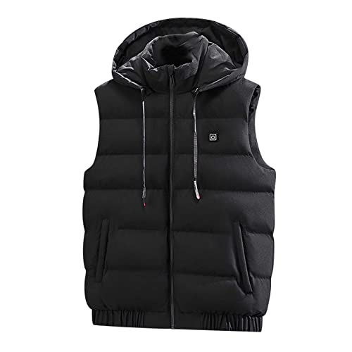 Beheizbare Weste Unisex 3 Einstellbaren Temperaturen Beheizte Jacke mit Kapuze 9 Heizzonen USB Eletriksche Heizweste Herren Damen Ärmellose Wärmeweste Winterweste zum Wandern Jagd Camping Skifahren von TRIGLICOLEUM