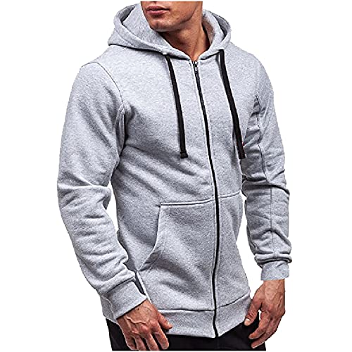 Black friday angebote 2023 ab wann Sweatjacke Herren Kapuzenjacke Hoodie Jacke mit Reißverschluss Einfarbig Sportjacke Kapuze Sweatshirt Kordelzug Herbst Winter Kapuzenpullover Leichte Mantel Männer von TRIGLICOLEUM